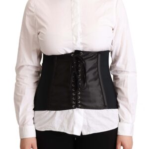 Chic Black Corset Belt Top