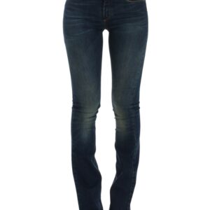 Chic Blue Straight Leg Designer Jeans