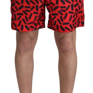 Chic Red Swim Trunks Boxer Shorts