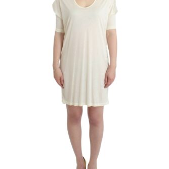 Chic White Modal Above-Knee Dress