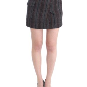 Chic Wool Blend Mini Skirt in Gray