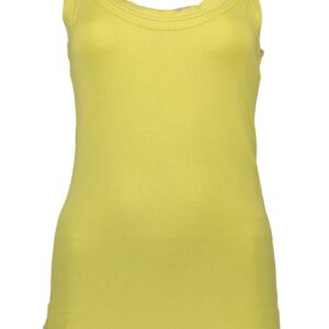 Chic Yellow Lace-Insert Tank Top