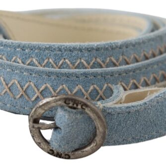 Costume National Chic Sky Blue Leather Belt - Buckle Up in Style