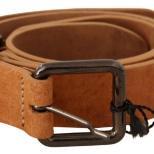 Costume National Elegant Light Brown Fashion Belt with Black-Tone Buckle