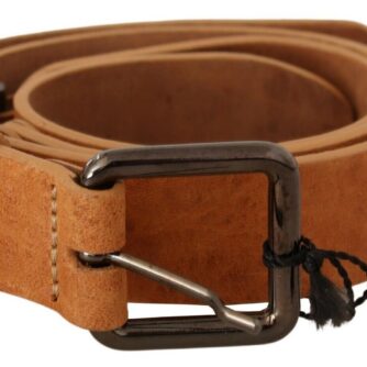 Costume National Elegant Light Brown Fashion Belt with Black-Tone Buckle