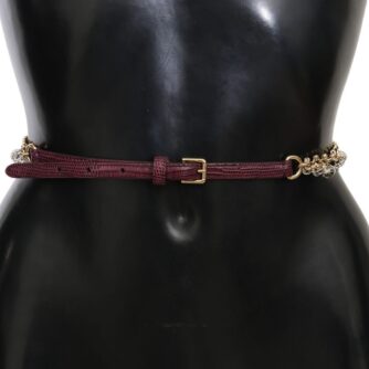 Crystal Studded Waist Belt in Purple