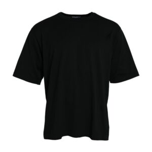 Dolce & Gabbana Black Logo Embossed Crew Neck Short Sleeves T-shirt