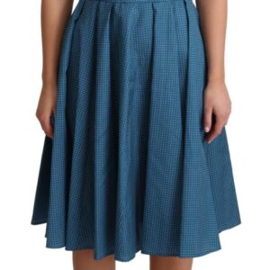 Dolce & Gabbana Blue Polka Dotted Sleeveless A-Line Dress