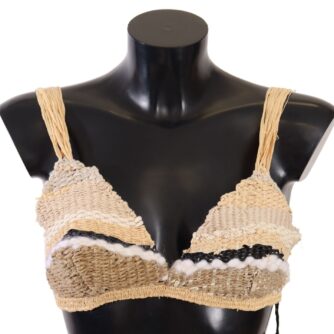 Dolce & Gabbana Chic Beige Crochet Cropped Top