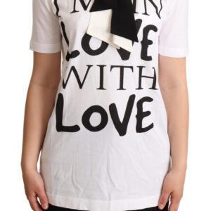 Dolce & Gabbana Chic Love Slogan Silk Cotton Tee