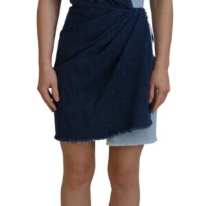 Dolce & Gabbana Chic Two Tone Denim Sheath Dress