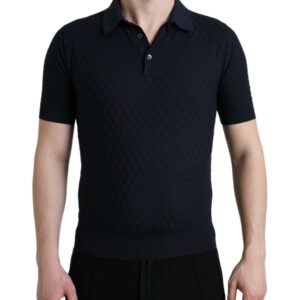 Dolce & Gabbana Dark Blue Collared Short Sleeve Polo T-shirt