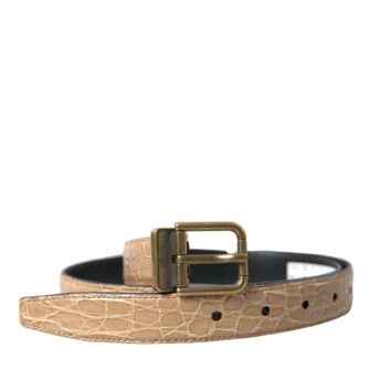 Dolce & Gabbana Elegant Beige Leather Belt