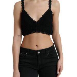 Dolce & Gabbana Elegant Black Crochet Corset Top