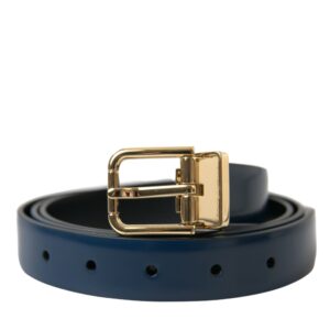 Dolce & Gabbana Elegant Blue Calf Leather Belt