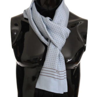 Dolce & Gabbana Elegant Blue Silk Polka Dot Men's Scarf