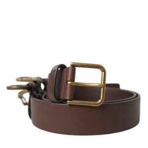 Dolce & Gabbana Elegant Brown Calf Leather Belt - Timeless Accessory