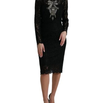 Dolce & Gabbana Elegant Crystal-Embellished Sheath Dress