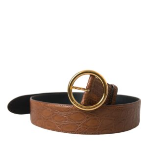 Dolce & Gabbana Elegant Exotic Leather Belt - Rich Brown