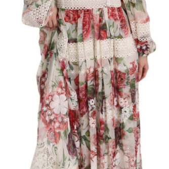 Dolce & Gabbana Elegant Floral Maxi Dress with Silk Lining