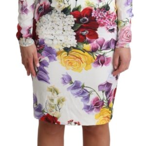 Dolce & Gabbana Elegant Floral Sheath Silk Dress