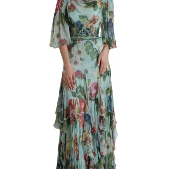 Dolce & Gabbana Elegant Floral Silk Long Dress