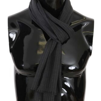 Dolce & Gabbana Elegant Gray Striped Wool Men's Scarf