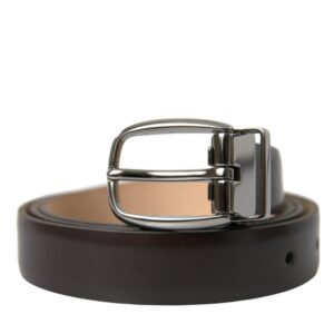 Dolce & Gabbana Elegant Leather Belt with Eye-Catching Buckle