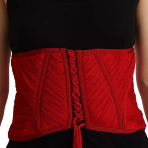 Dolce & Gabbana Elegant Red Silk Corset Belt Top