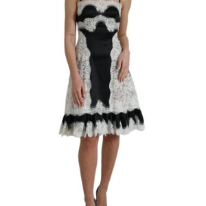 Dolce & Gabbana Elegant Silk Blend A-Line Lace Dress