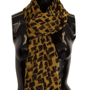 Dolce & Gabbana Elegant Silk Scarf in Yellow & Black