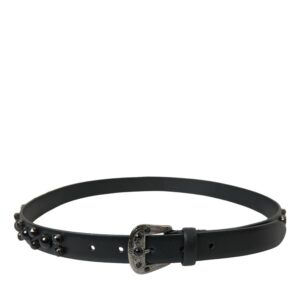 Dolce & Gabbana Engraved Logo Leather Waist Belt