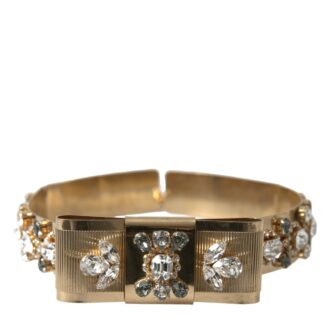 Dolce & Gabbana Gold-Tone Crystal Embellished Waist Belt