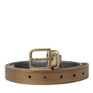 Dolce & Gabbana Metallic Gold Leather Belt - Timeless Elegance