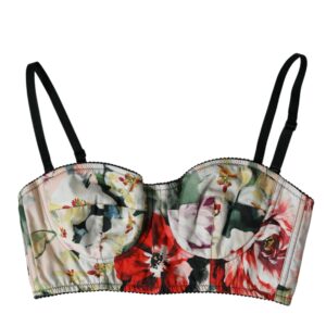 Dolce & Gabbana Multicolor Floral Bustier Crop Top