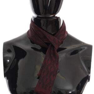 Dolce & Gabbana Silk Bordeaux Crown Chili Print Mens Scarf