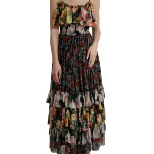 Dolce & Gabbana Vibrant Silk Floral Maxi Dress