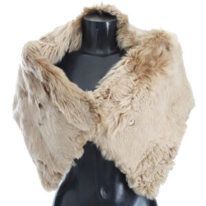 Elegant Alpaca Fur Shoulder Wrap in Beige