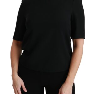 Elegant Black Stretch Blouse Top