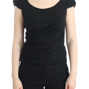 Elegant Cap Sleeve Black Top