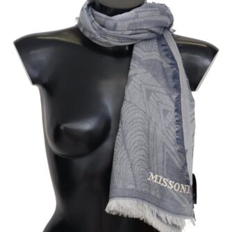 Elegant Cashmere Fringed Scarf in Gray