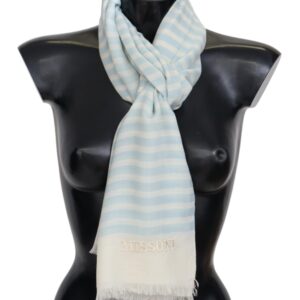 Elegant Cashmere Scarf with Linear Design