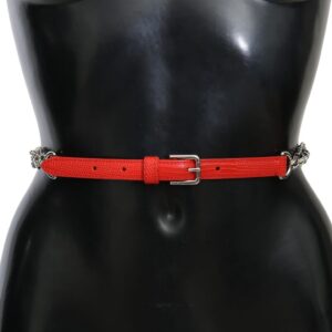 Elegant Floral Rose Waist Belt in Vibrant Red