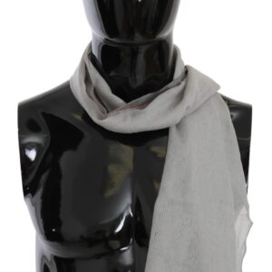 Elegant Gray Cotton Men's Scarf