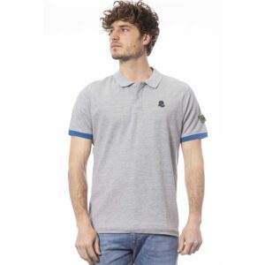 Elegant Gray Short Sleeve Polo Shirt