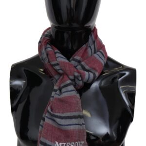 Elegant Multicolor Striped Wool Scarf