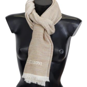 Elegant Multicolor Wool Scarf with Signature Design