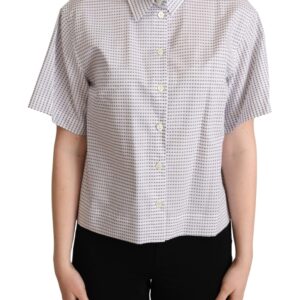 Elegant Polka Dots Collared Polo Top