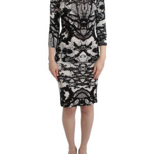 Elegant Printed Jersey Sheath Dress