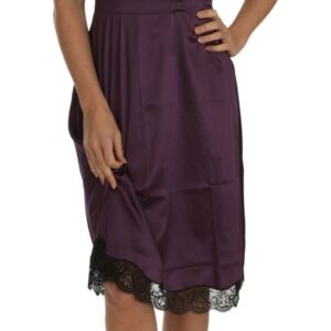 Elegant Purple Silk Lace Chemise Dress